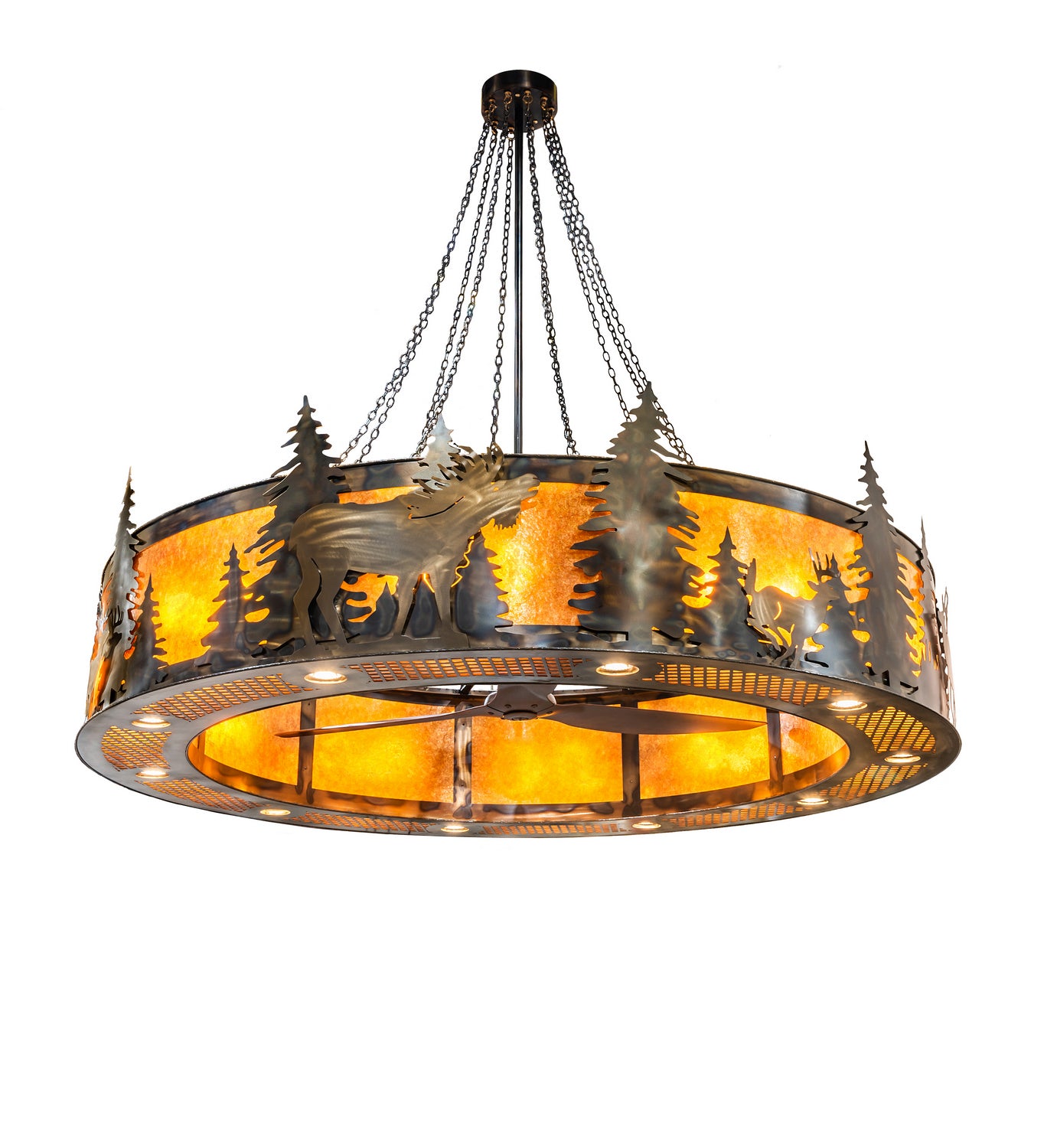 Meyda Tiffany - 243674 - 40 Light Chandel-Air - Roosevelt - Dark Burnished Antique Copper