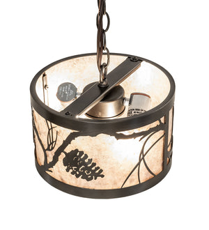 Meyda Tiffany - 244174 - Three Light Pendant - Whispering Pines - Exterior Oil Rubbed Bronze