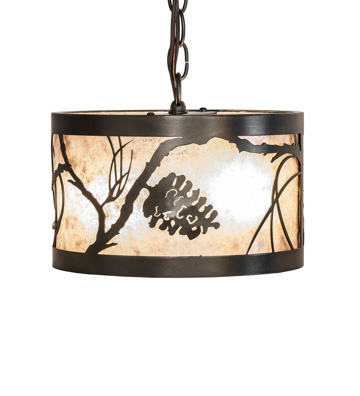 Meyda Tiffany - 244174 - Three Light Pendant - Whispering Pines - Exterior Oil Rubbed Bronze