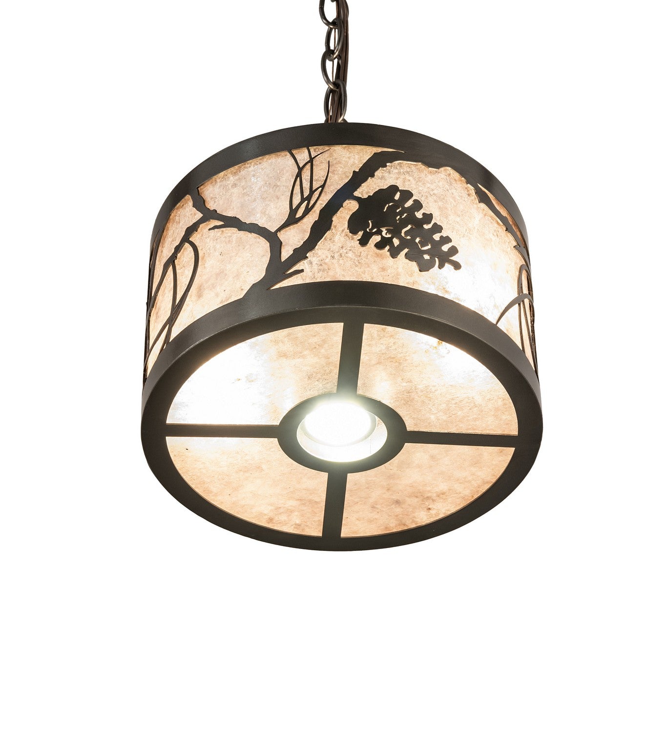 Meyda Tiffany - 244174 - Three Light Pendant - Whispering Pines - Exterior Oil Rubbed Bronze