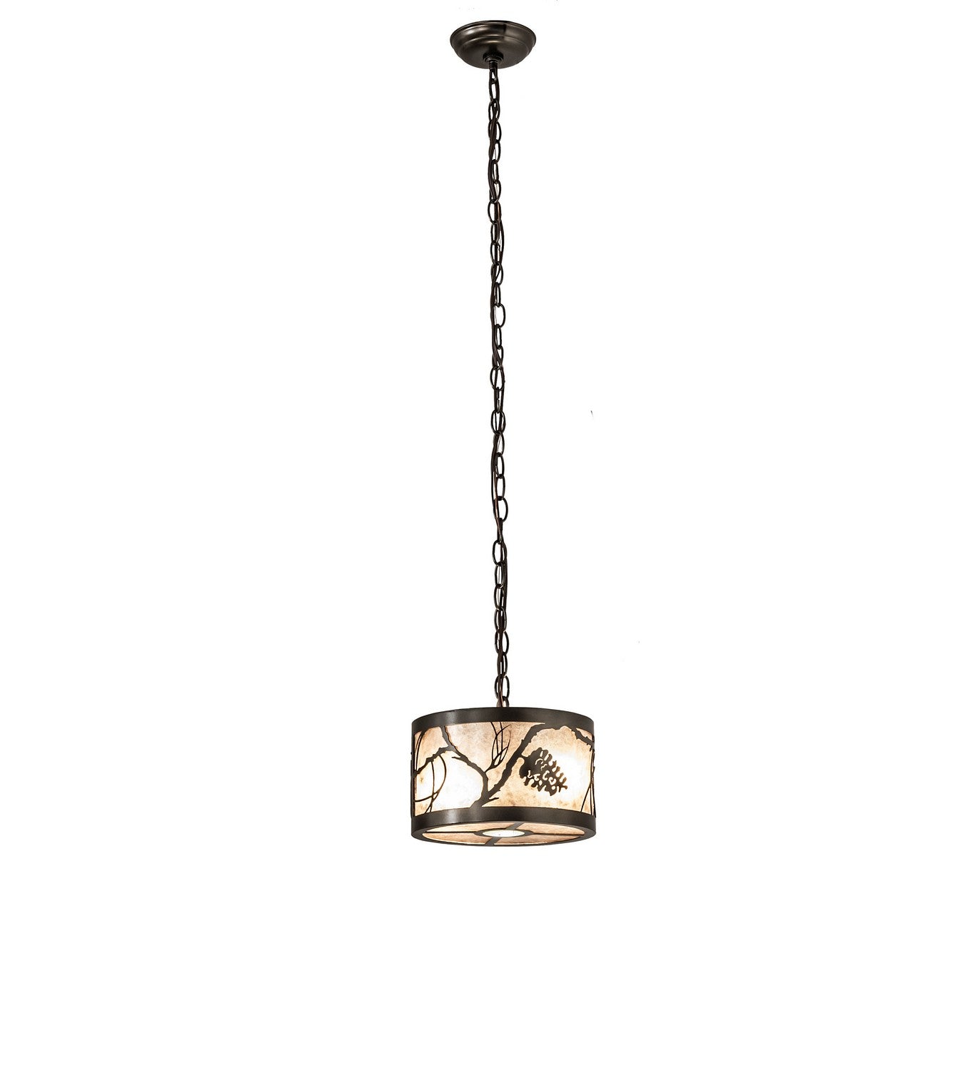 Meyda Tiffany - 244174 - Three Light Pendant - Whispering Pines - Exterior Oil Rubbed Bronze