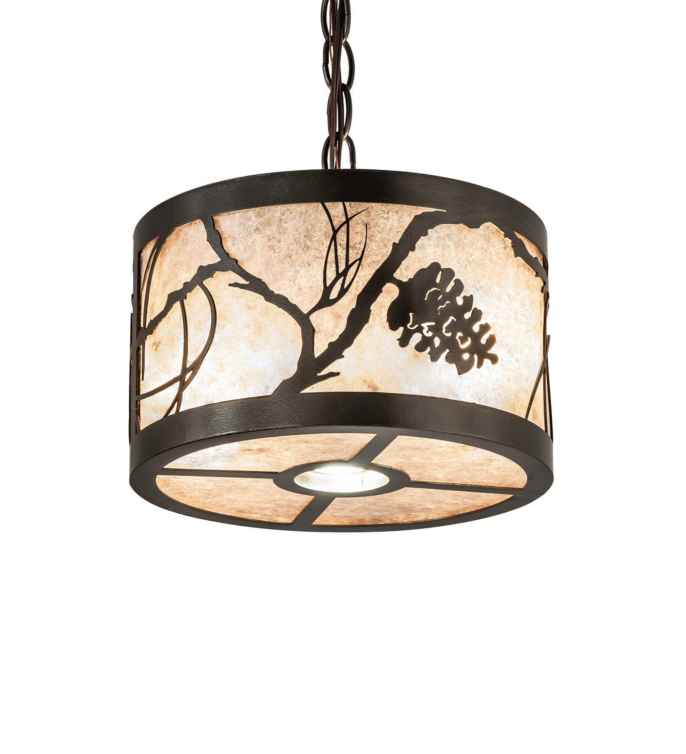 Meyda Tiffany - 244174 - Three Light Pendant - Whispering Pines - Exterior Oil Rubbed Bronze