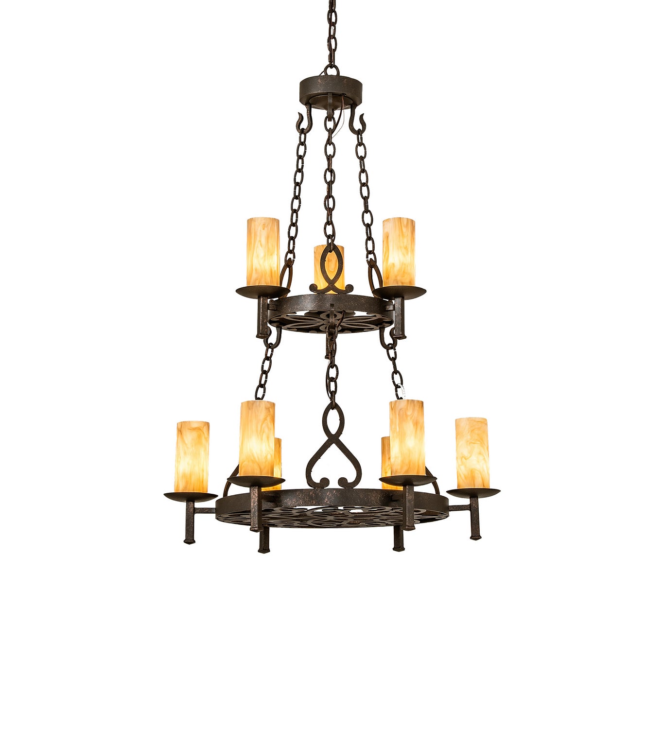 Meyda Tiffany - 244248 - Nine Light Chandelier - Newcastle - Gilded Tobacco