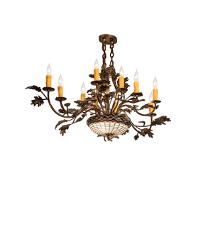 Meyda Tiffany - 244304 - 12 Light Chandelier - Greenbriar Oak - Antique Copper