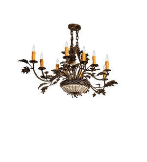 Meyda Tiffany - 244304 - 12 Light Chandelier - Greenbriar Oak - Antique Copper