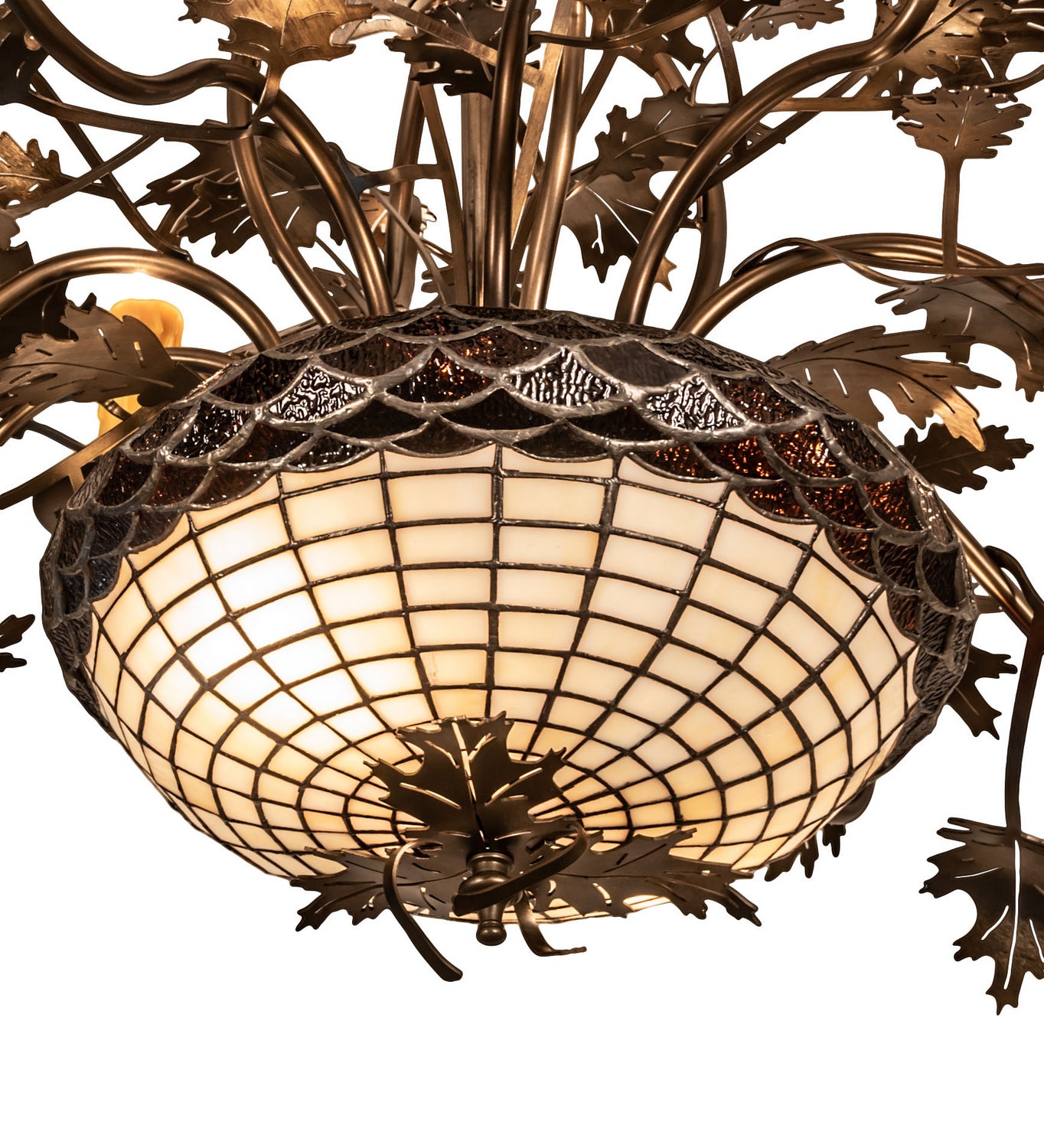 Meyda Tiffany - 244304 - 12 Light Chandelier - Greenbriar Oak - Antique Copper