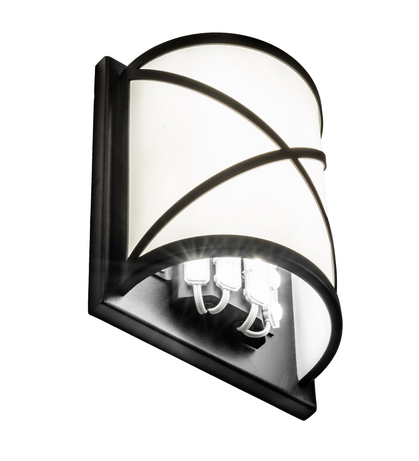 Meyda Tiffany - 244395 - LED Wall Sconce - Whitewing - Fine Textured Black