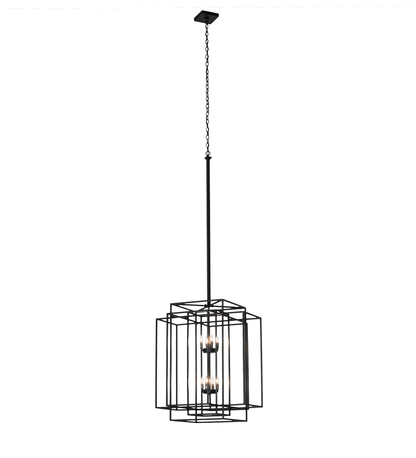 Meyda Tiffany - 244539 - Eight Light Pendant - Kitzi Box - Solar Black