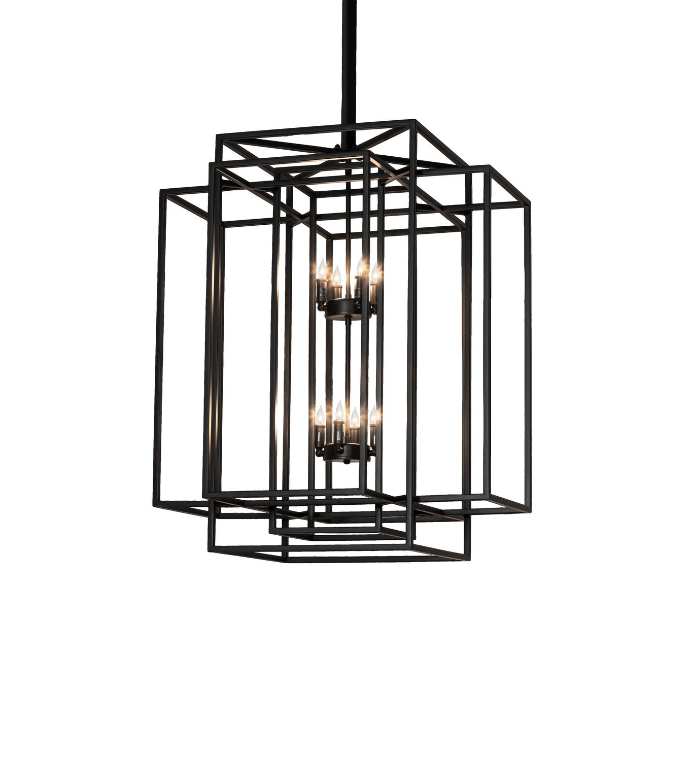 Meyda Tiffany - 244539 - Eight Light Pendant - Kitzi Box - Solar Black