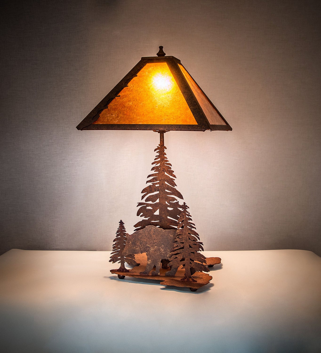 Meyda Tiffany - 244667 - Two Light Table Lamp - Lone Bear - Rust