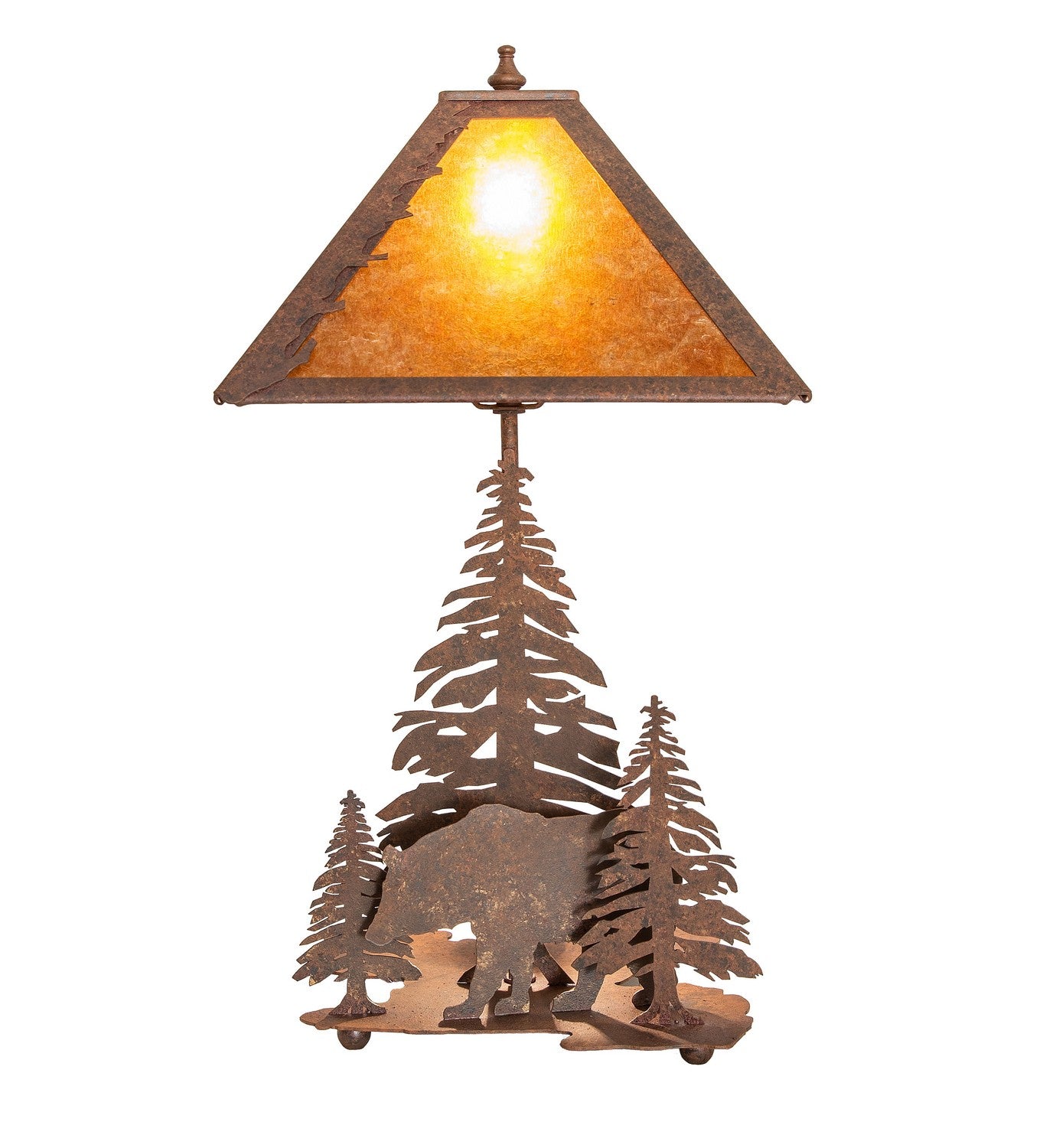 Meyda Tiffany - 244667 - Two Light Table Lamp - Lone Bear - Rust