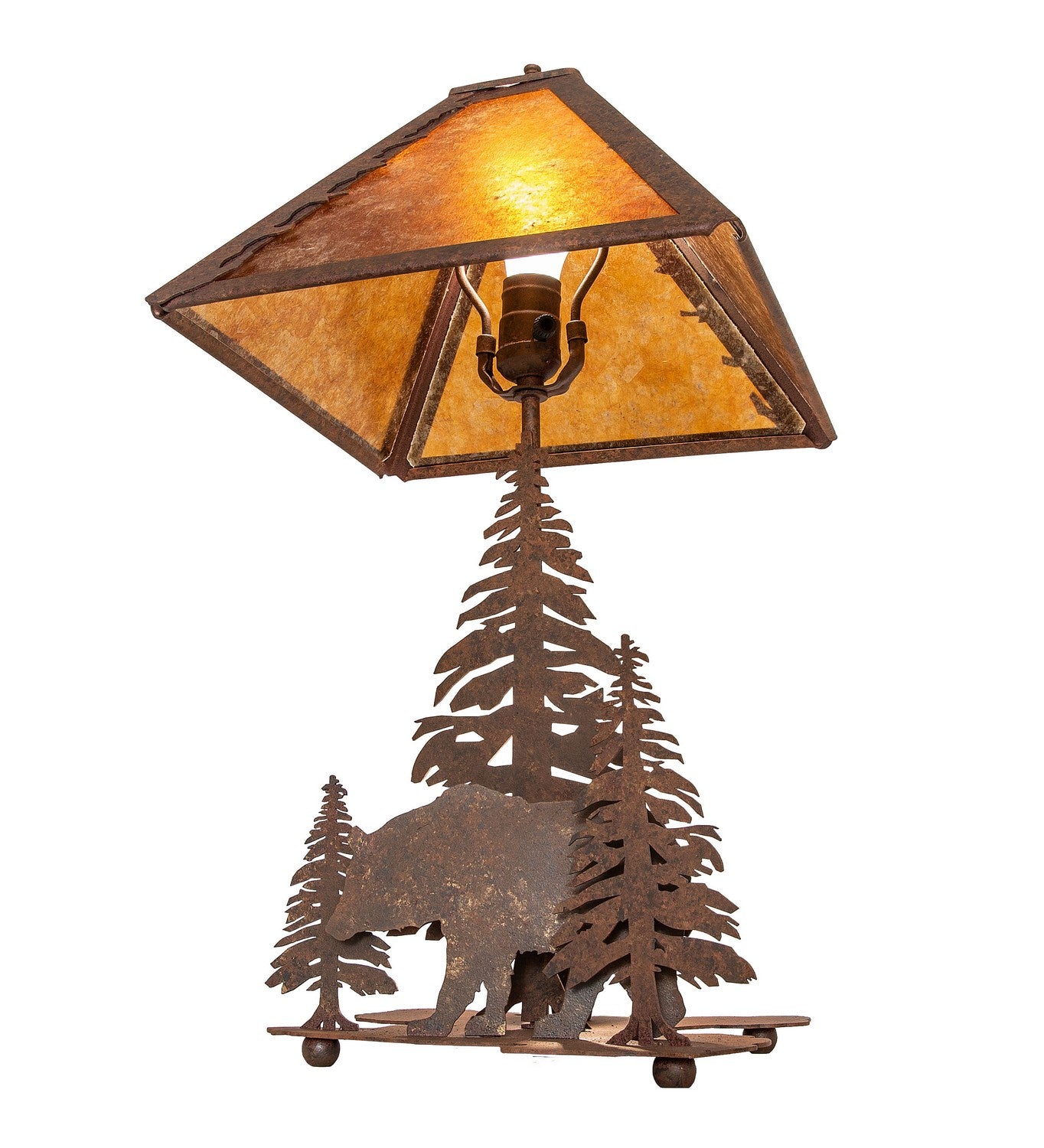 Meyda Tiffany - 244667 - Two Light Table Lamp - Lone Bear - Rust