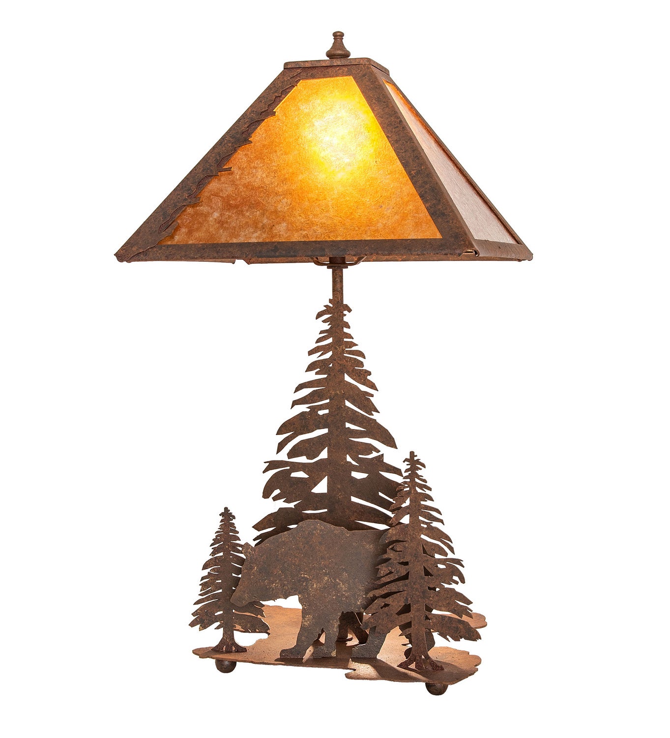 Meyda Tiffany - 244667 - Two Light Table Lamp - Lone Bear - Rust