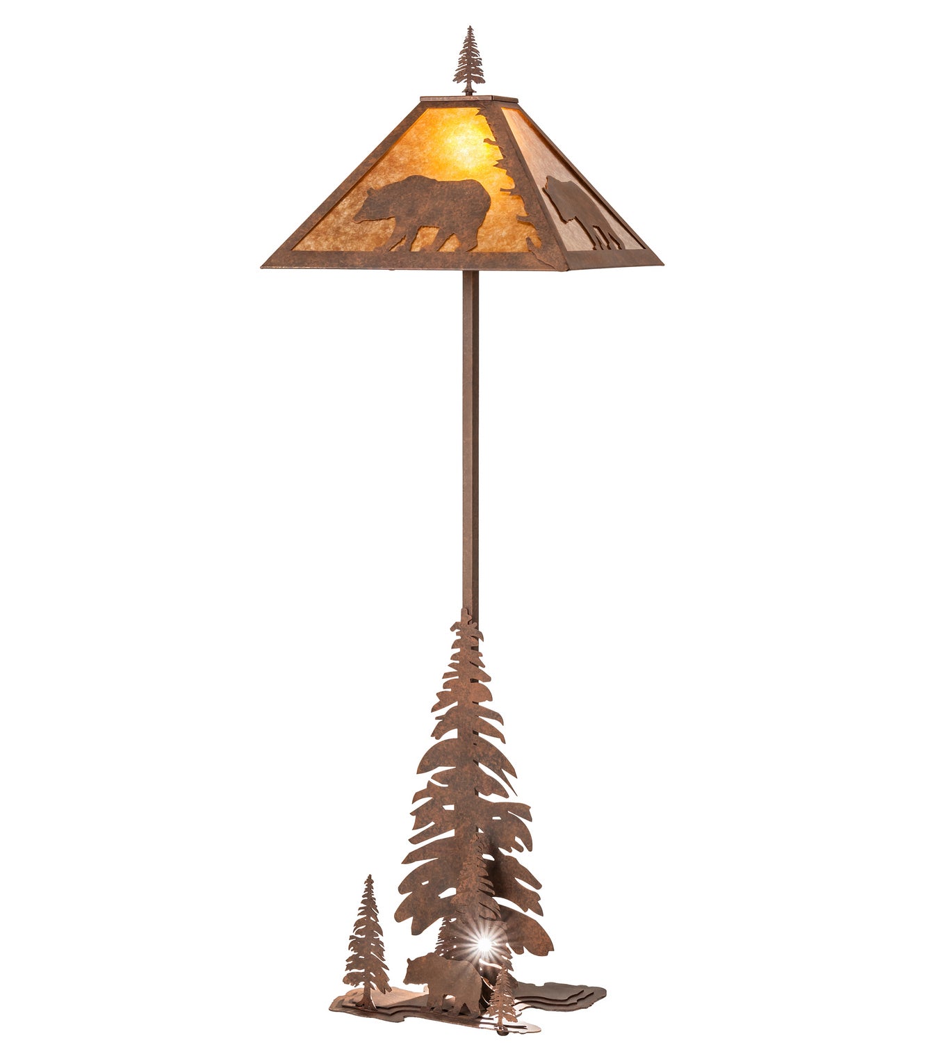 Meyda Tiffany - 244686 - Two Light Floor Lamp - Lone Bear - Rust