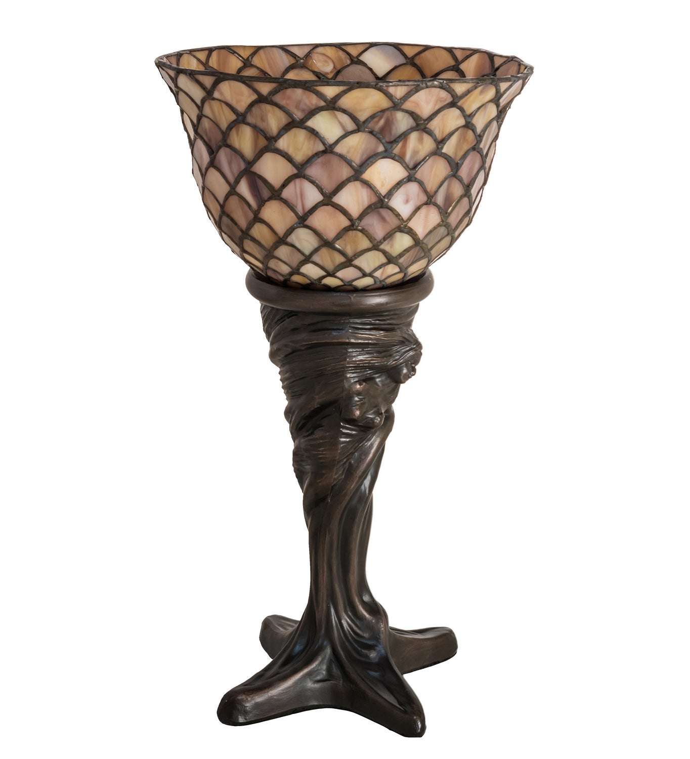 Meyda Tiffany - 244877 - One Light Mini Lamp - Tiffany Fishscale - Mahogany Bronze