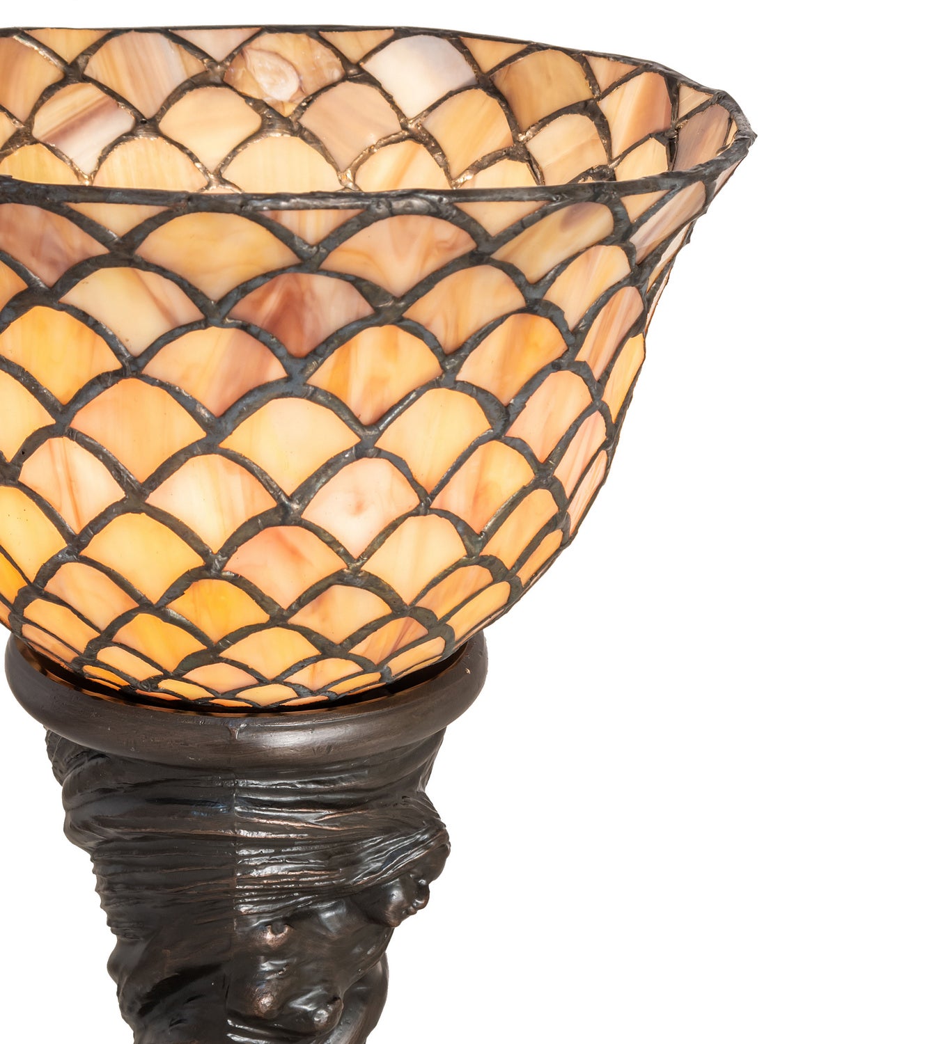 Meyda Tiffany - 244877 - One Light Mini Lamp - Tiffany Fishscale - Mahogany Bronze