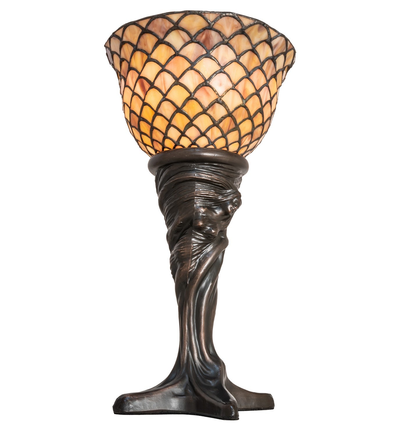 Meyda Tiffany - 244877 - One Light Mini Lamp - Tiffany Fishscale - Mahogany Bronze