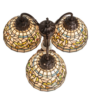 Meyda Tiffany - 245480 - Three Light Table Lamp - Tiffany Turning Leaf - Mahogany Bronze