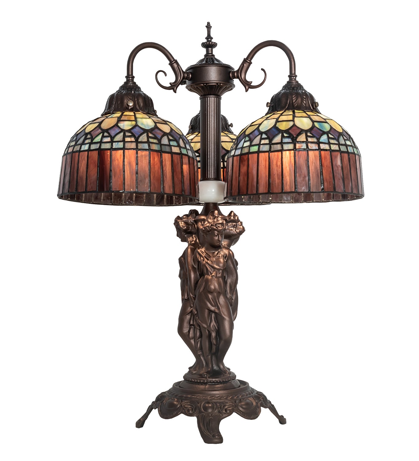 Meyda Tiffany - 245481 - Three Light Table Lamp - Tiffany Candice - Mahogany Bronze