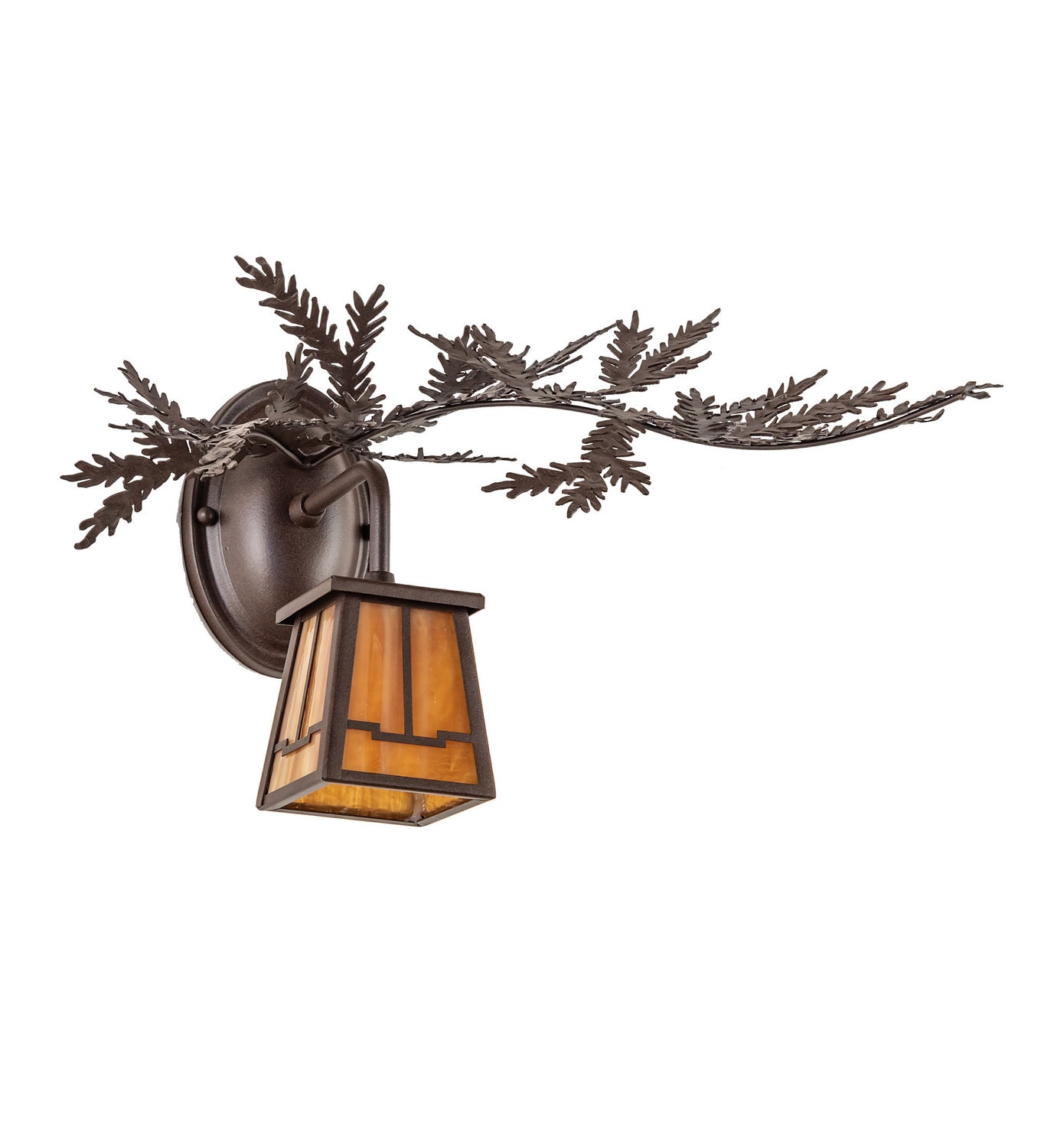 Meyda Tiffany - 245635 - One Light Wall Sconce - Pine Branch - Cafe Noir