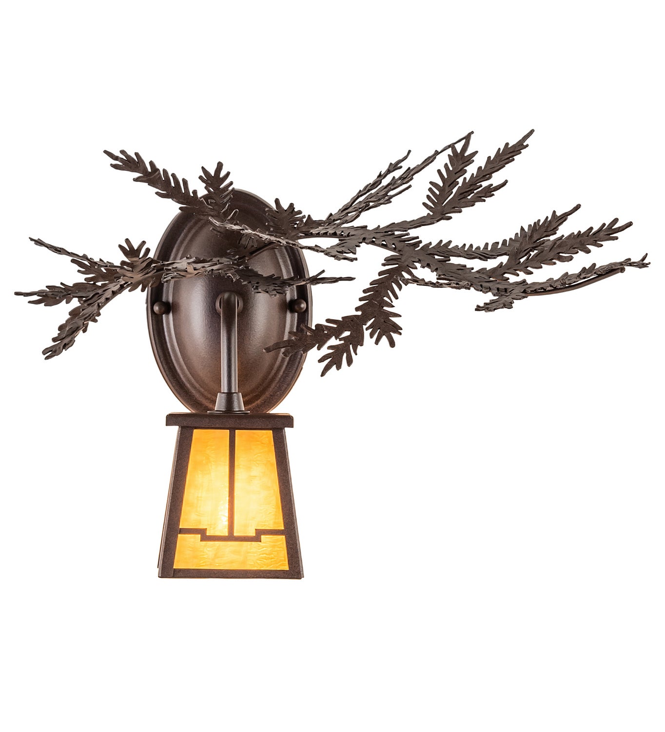 Meyda Tiffany - 245635 - One Light Wall Sconce - Pine Branch - Cafe Noir