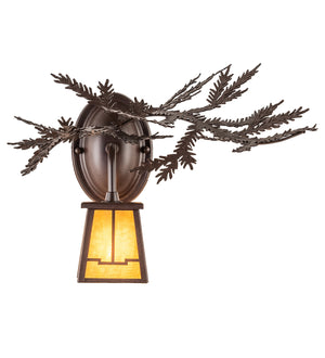 Meyda Tiffany - 245635 - One Light Wall Sconce - Pine Branch - Cafe Noir