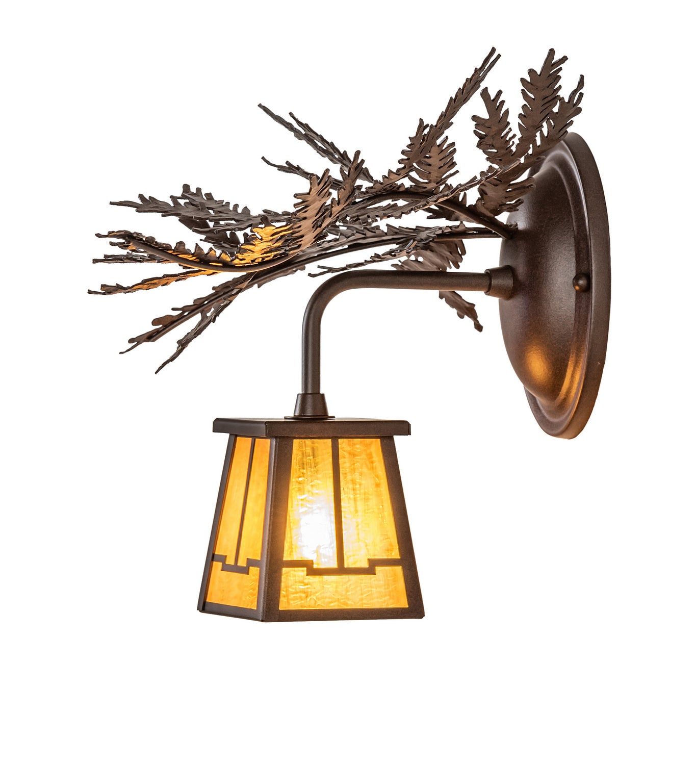 Meyda Tiffany - 245635 - One Light Wall Sconce - Pine Branch - Cafe Noir