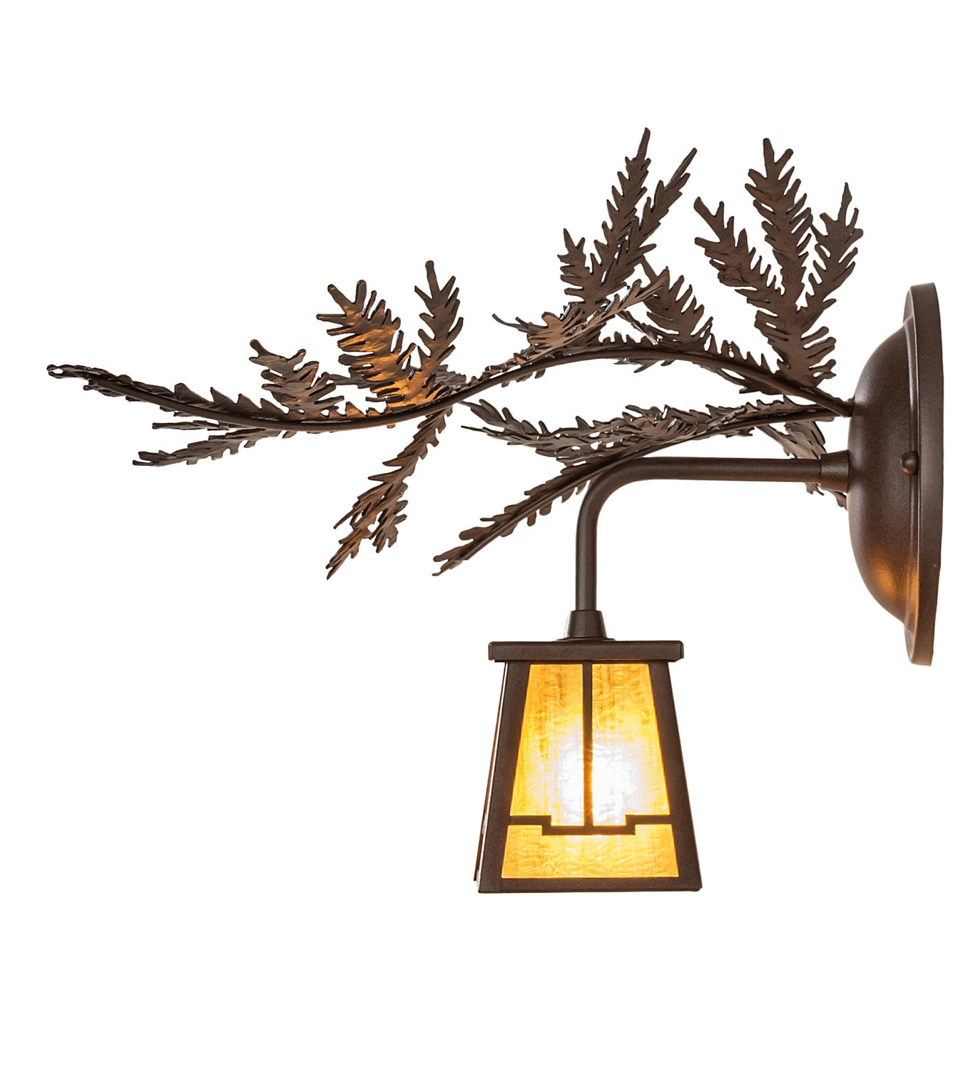 Meyda Tiffany - 245635 - One Light Wall Sconce - Pine Branch - Cafe Noir