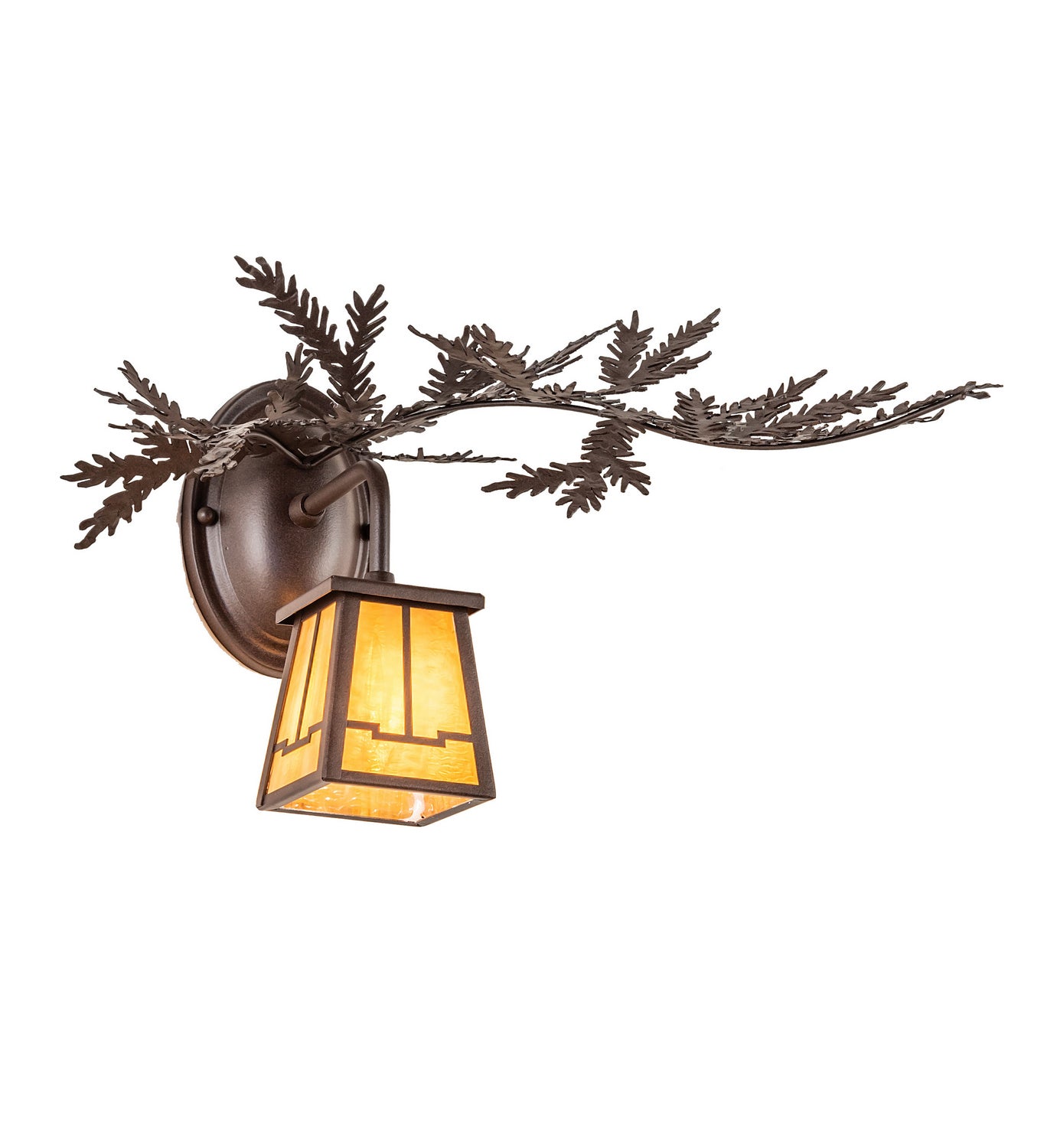 Meyda Tiffany - 245635 - One Light Wall Sconce - Pine Branch - Cafe Noir