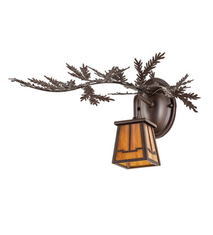 Meyda Tiffany - 245636 - One Light Wall Sconce - Pine Branch - Cafe Noir