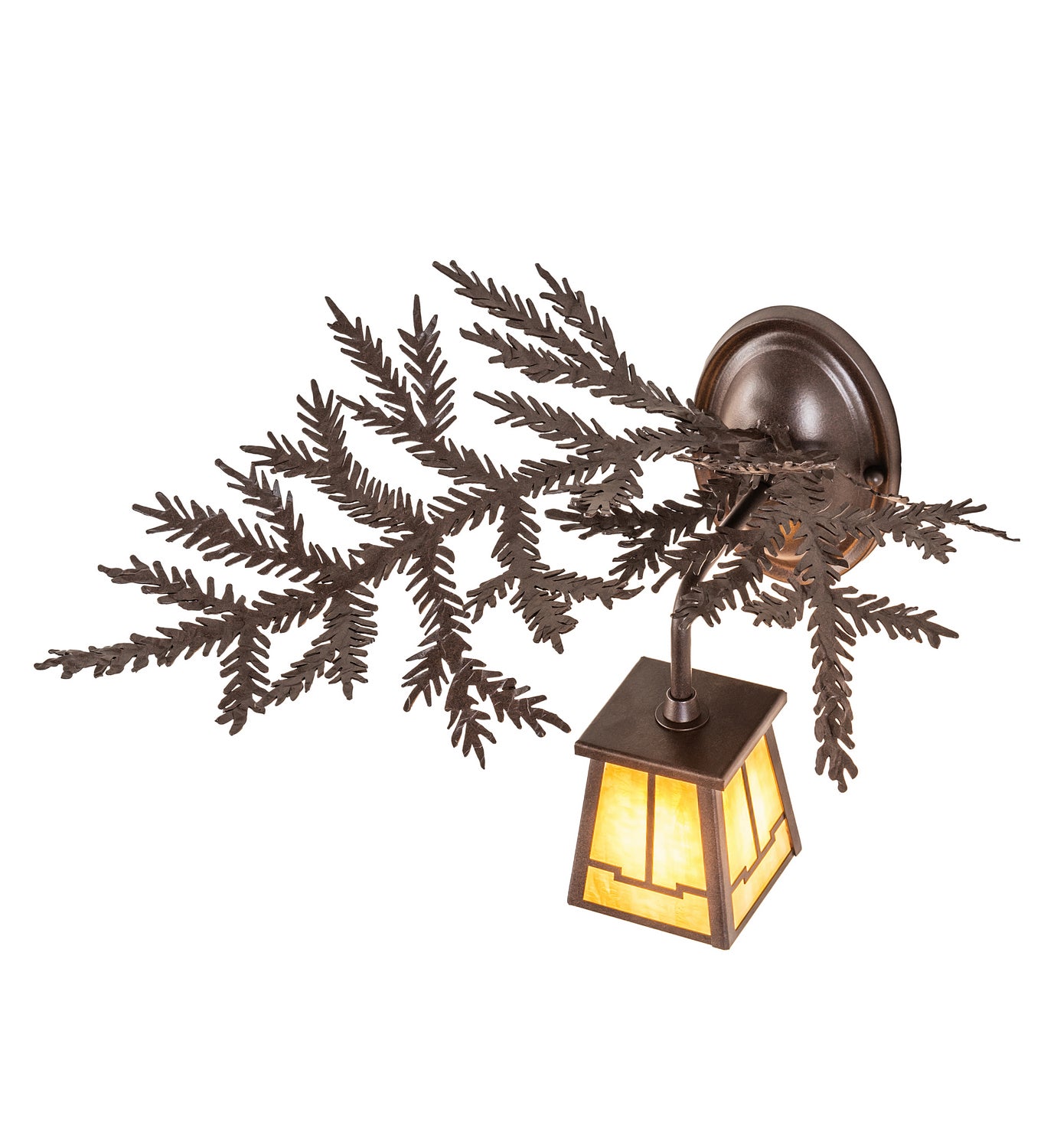 Meyda Tiffany - 245636 - One Light Wall Sconce - Pine Branch - Cafe Noir