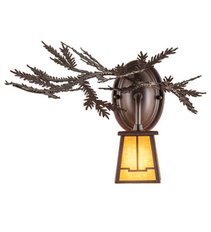 Meyda Tiffany - 245636 - One Light Wall Sconce - Pine Branch - Cafe Noir