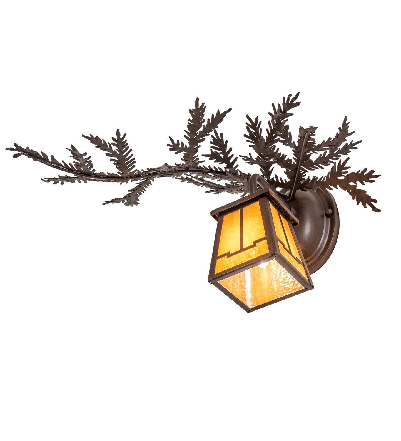 Meyda Tiffany - 245636 - One Light Wall Sconce - Pine Branch - Cafe Noir