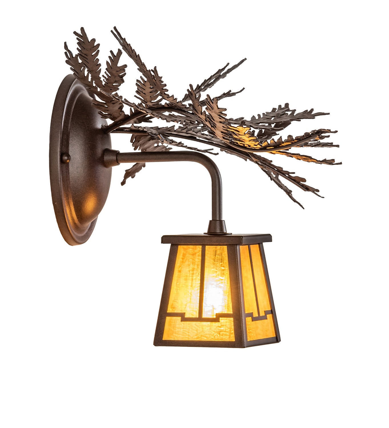 Meyda Tiffany - 245636 - One Light Wall Sconce - Pine Branch - Cafe Noir