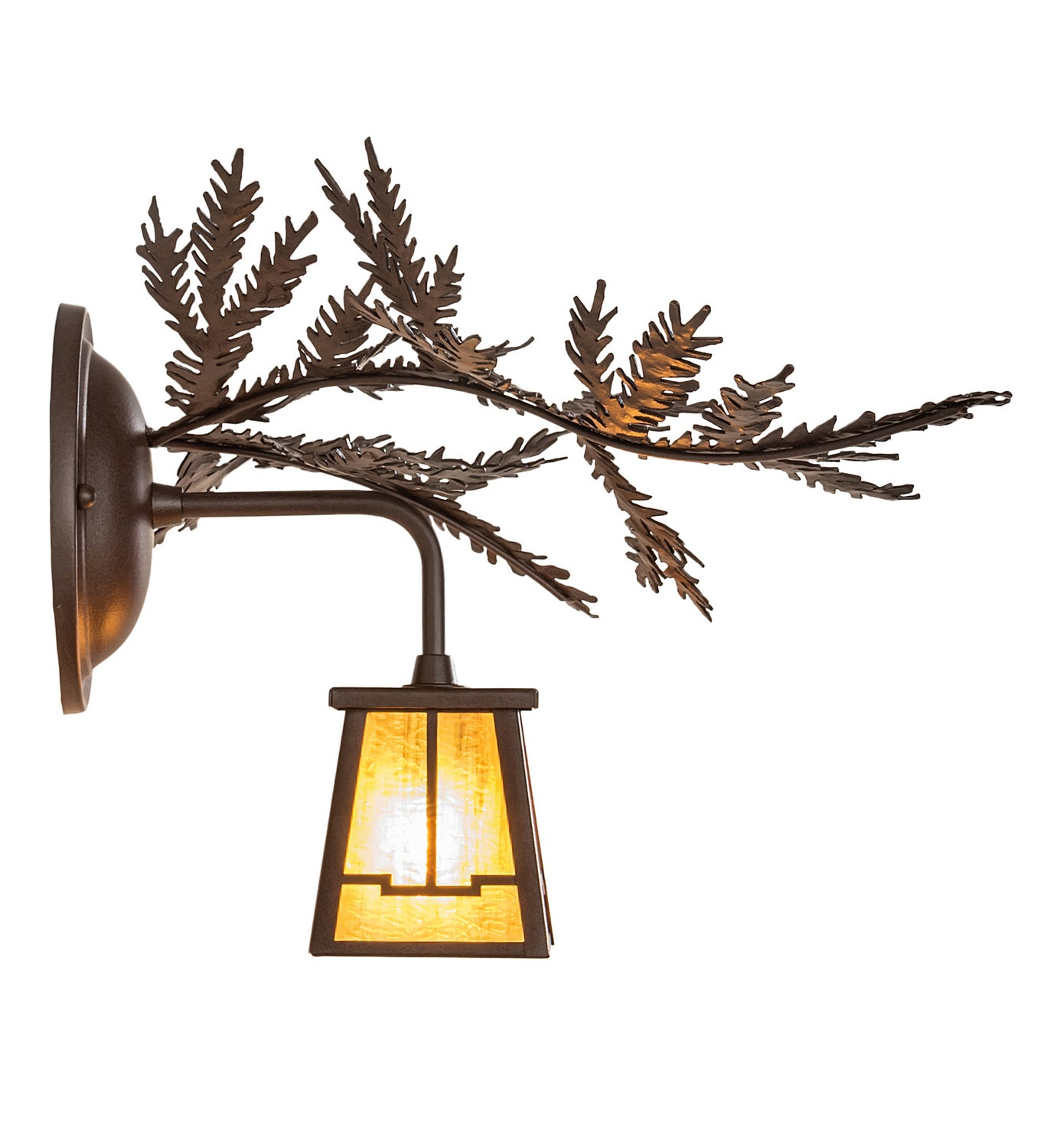 Meyda Tiffany - 245636 - One Light Wall Sconce - Pine Branch - Cafe Noir