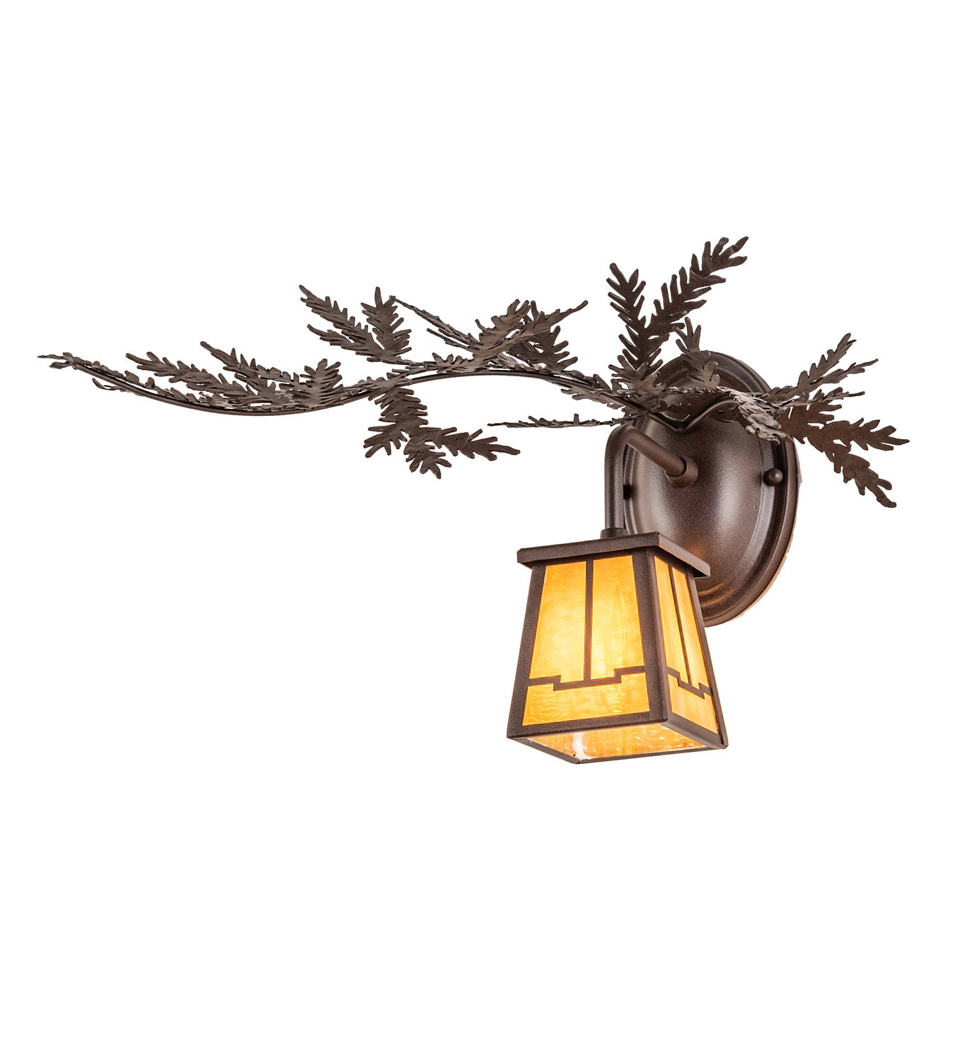 Meyda Tiffany - 245636 - One Light Wall Sconce - Pine Branch - Cafe Noir