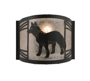 Meyda Tiffany - 247049 - One Light Wall Sconce - Fox On The Loose - Textured Black