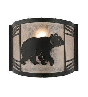 Meyda Tiffany - 247117 - One Light Wall Sconce - Happy Bear On The Loose - Textured Black