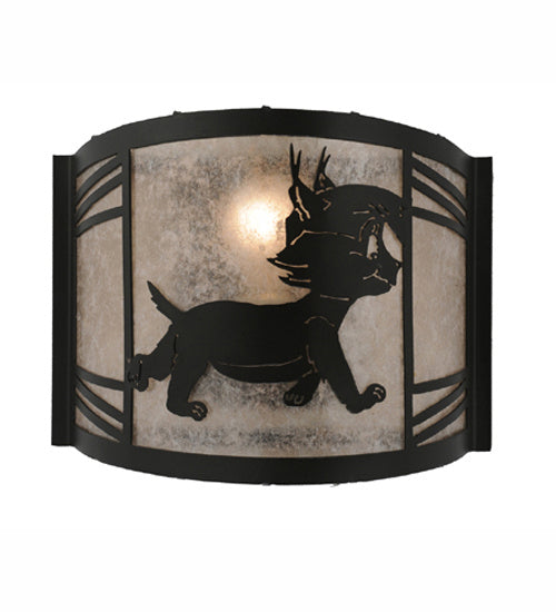 Meyda Tiffany - 247183 - One Light Wall Sconce - Lynx On The Loose - Textured Black