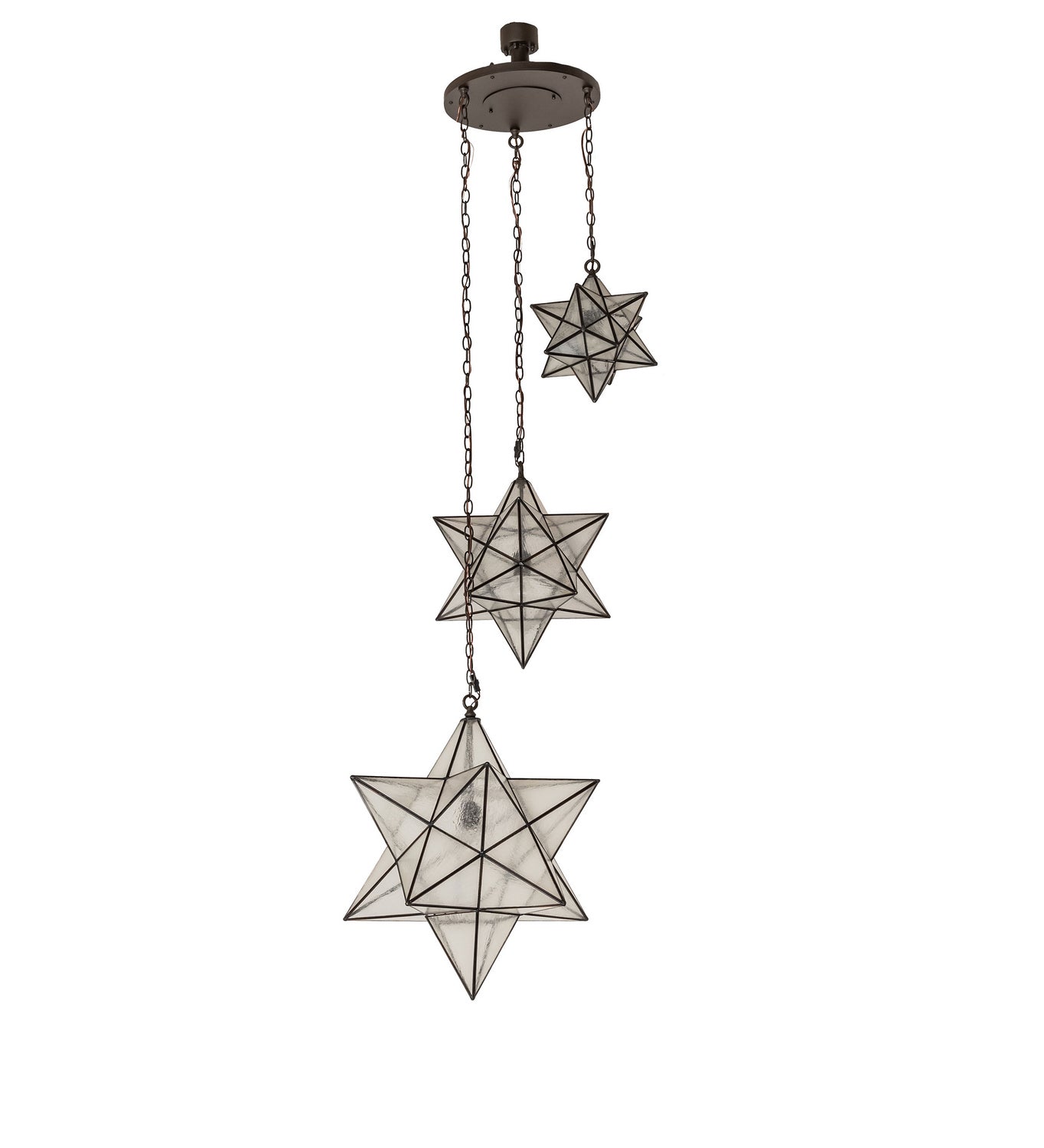 Meyda Tiffany - 247440 - Three Light Pendant - Moravian Star - Oil Rubbed Bronze