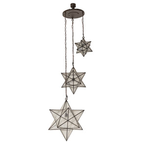 Meyda Tiffany - 247440 - Three Light Pendant - Moravian Star - Oil Rubbed Bronze