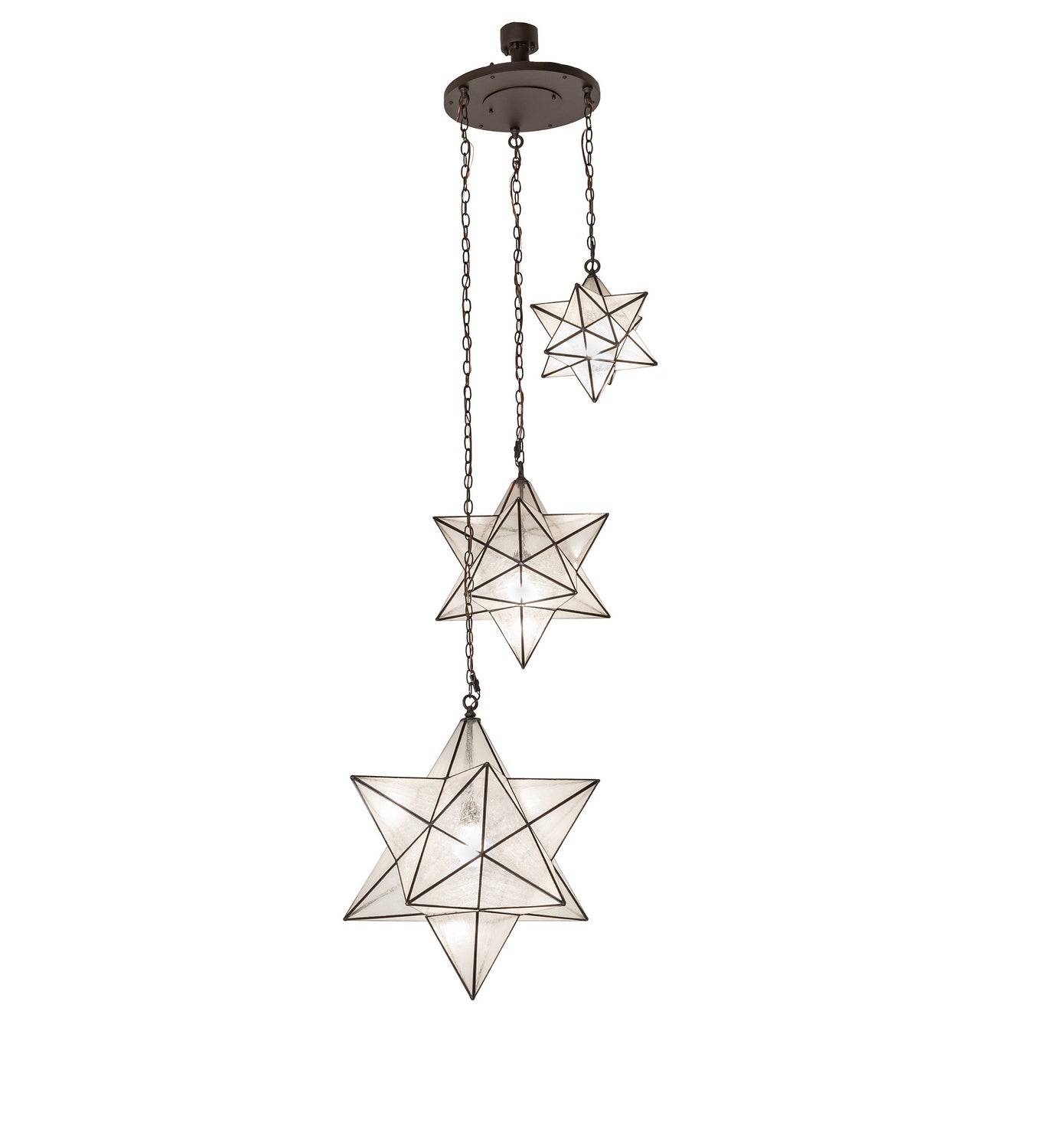 Meyda Tiffany - 247440 - Three Light Pendant - Moravian Star - Oil Rubbed Bronze