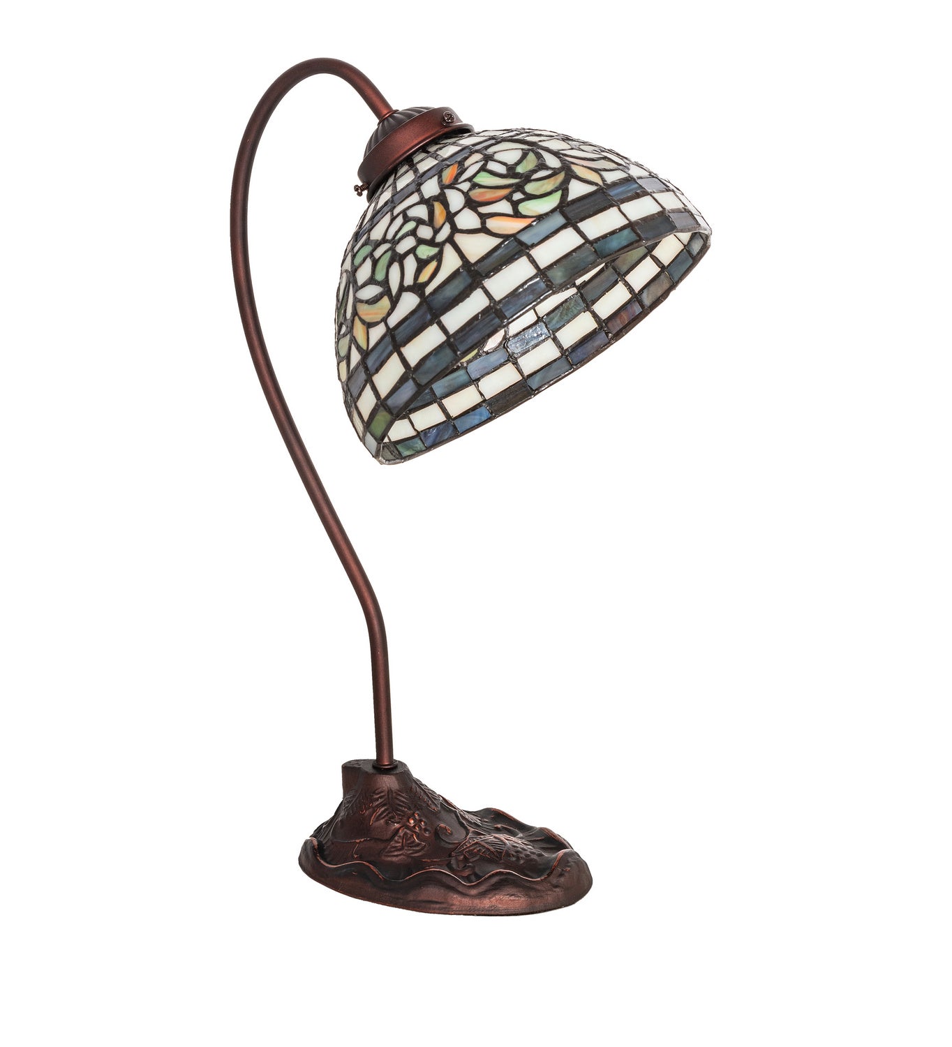 Meyda Tiffany - 247787 - One Light Desk Lamp - Tiffany Turning Leaf - Mahogany Bronze