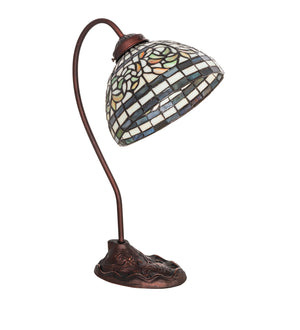 Meyda Tiffany - 247787 - One Light Desk Lamp - Tiffany Turning Leaf - Mahogany Bronze