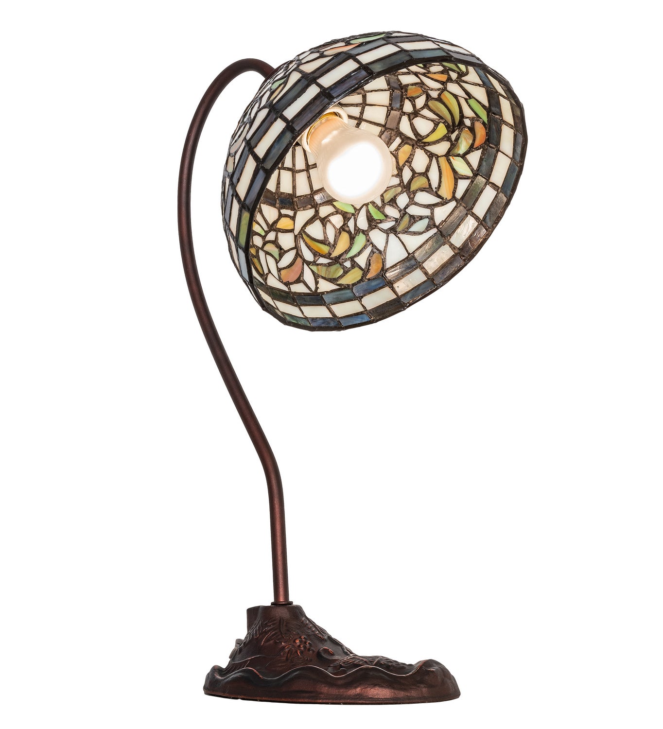 Meyda Tiffany - 247787 - One Light Desk Lamp - Tiffany Turning Leaf - Mahogany Bronze