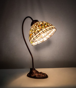 Meyda Tiffany - 247787 - One Light Desk Lamp - Tiffany Turning Leaf - Mahogany Bronze