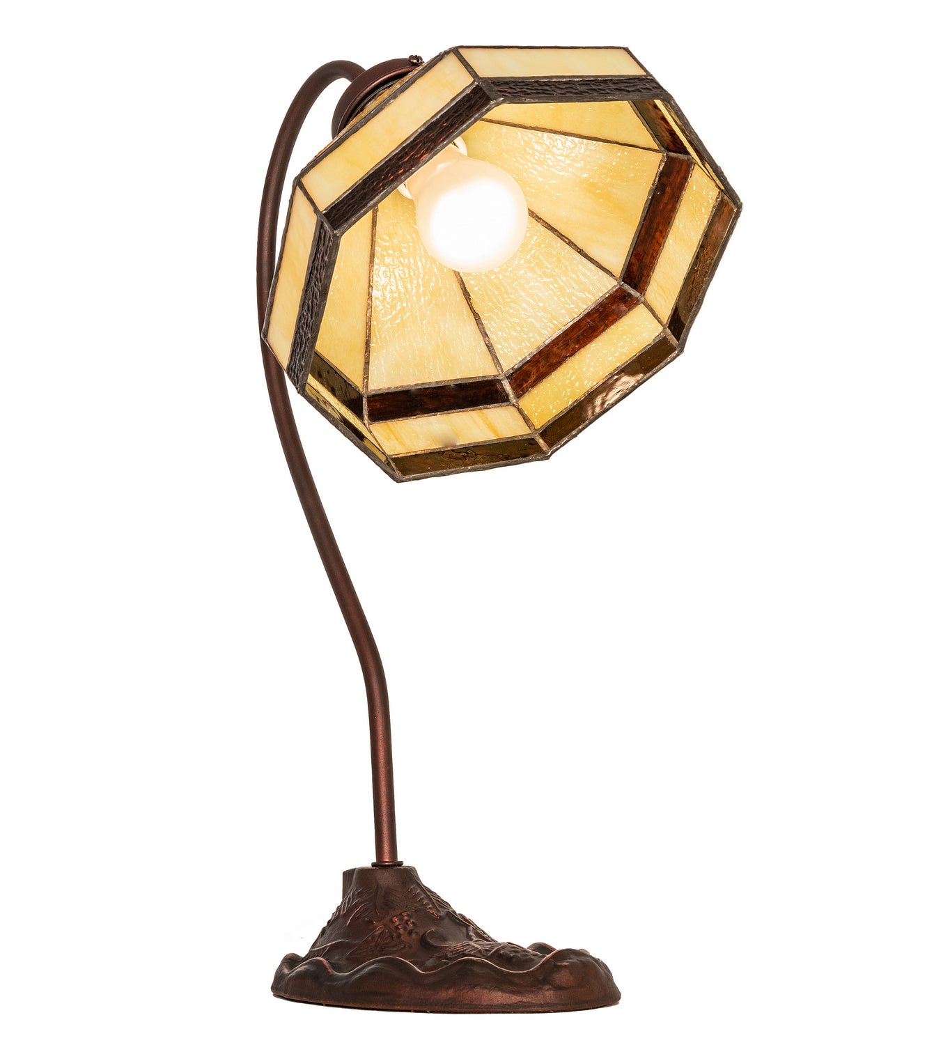 Meyda Tiffany - 247793 - One Light Desk Lamp - Topridge - Mahogany Bronze