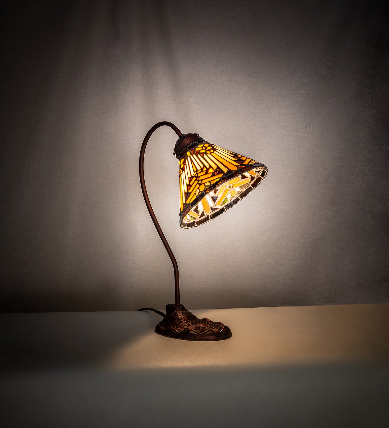 Meyda Tiffany - 247794 - One Light Desk Lamp - Nuevo Mission - Mahogany Bronze