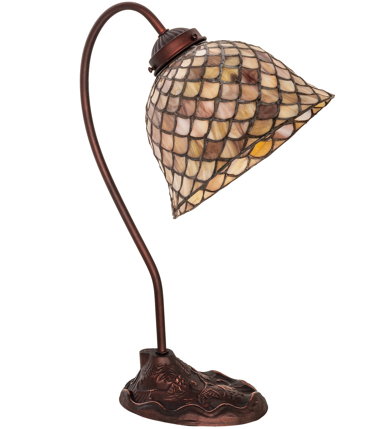 Meyda Tiffany - 247821 - One Light Table Lamp - Tiffany Fishscale - Mahogany Bronze