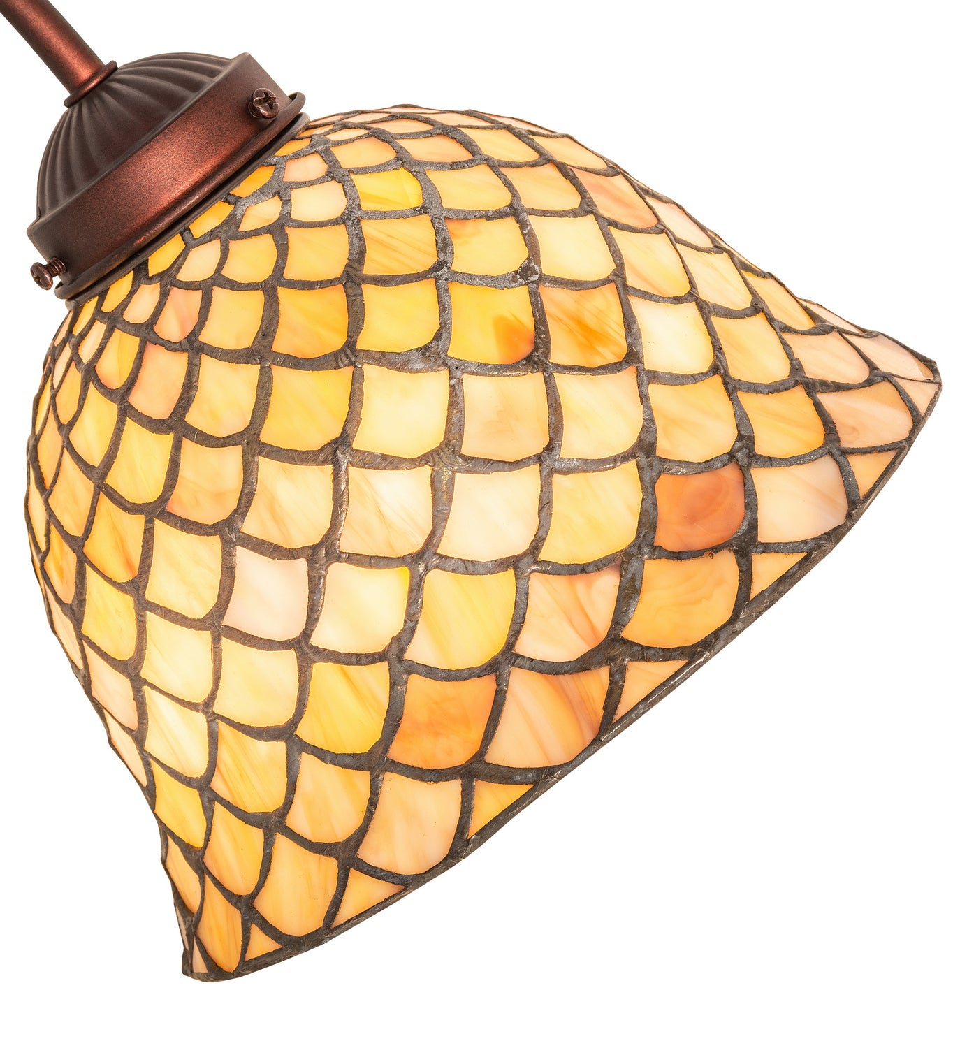 Meyda Tiffany - 247821 - One Light Table Lamp - Tiffany Fishscale - Mahogany Bronze